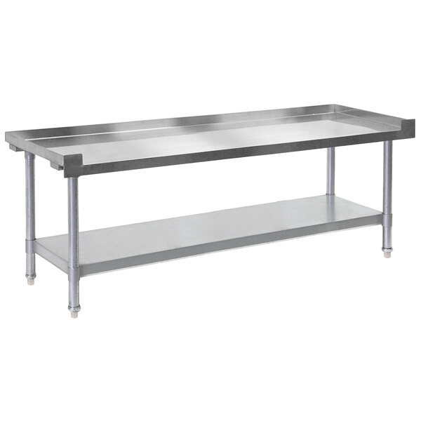A stainless steel Bakers Pride equipment stand with undershelf.