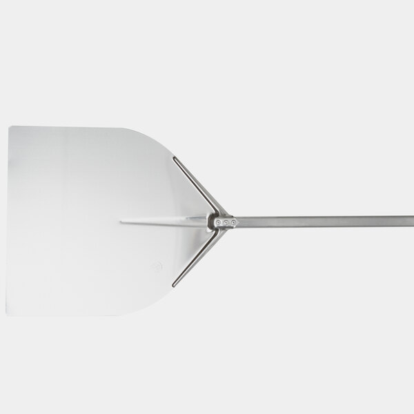 An American Metalcraft aluminum pizza peel with a metal handle.