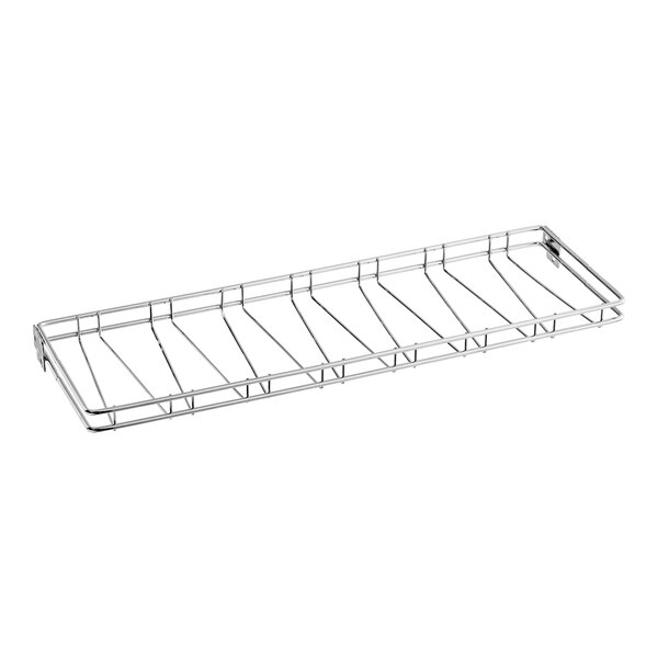 A metal rack for toast baskets.