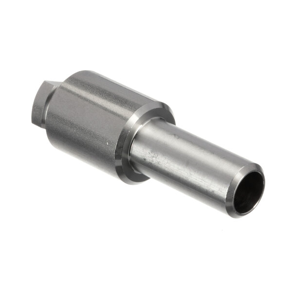 A stainless steel metal bolt with a threaded end.