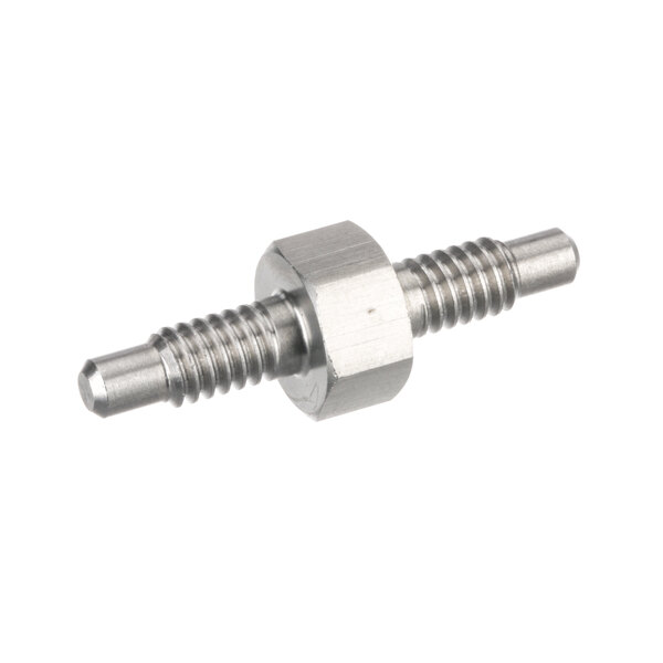 A close-up of a stainless steel Antunes stud.