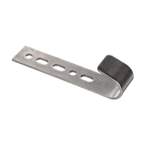 A metal pivot plate with holes on the side for a Champion door handle.
