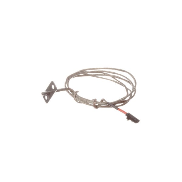 An Electrolux Dito Pt1000 probe wire with a red and black clip.