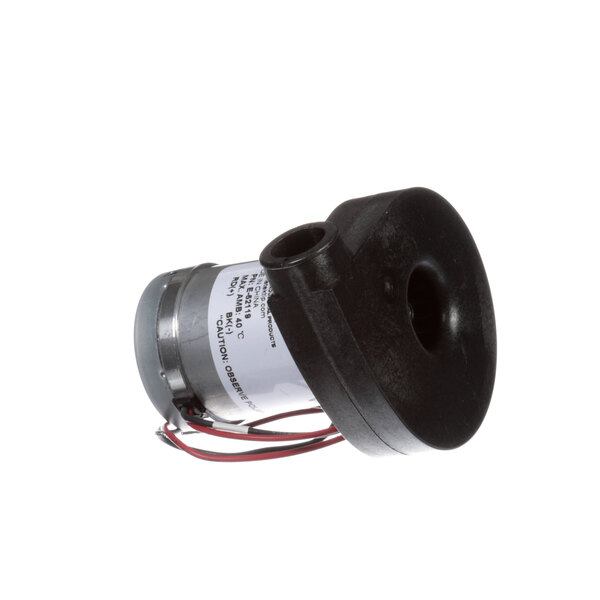 A Nieco blower motor with red and black wires.