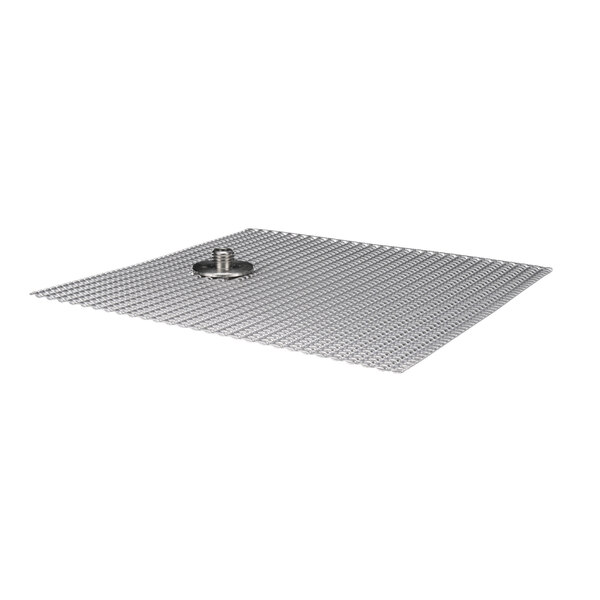An Ultrafryer Systems stainless steel baffle with a screw.