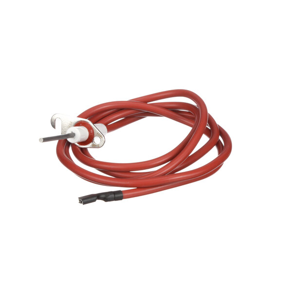 A Nieco flame sensor with a red cable and white cap.