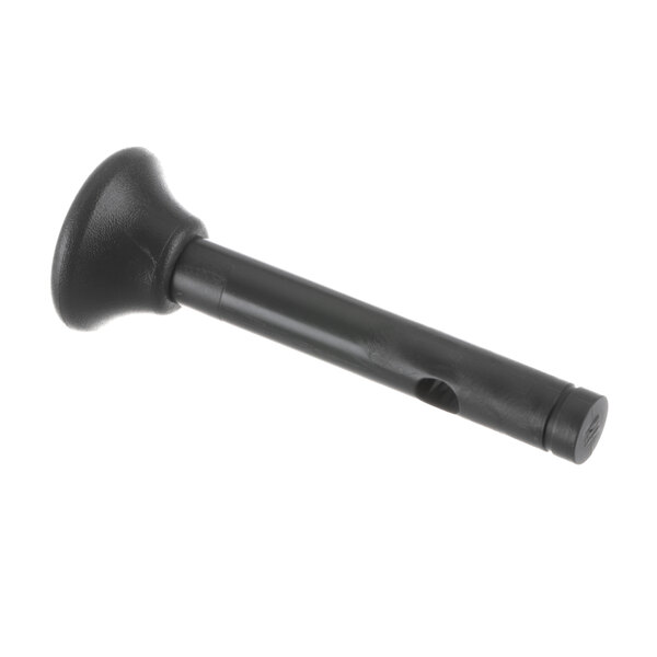 A close-up of a black plastic knob with a black rubber tip.