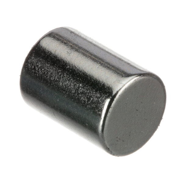 A close-up of a black cylinder with round ends.