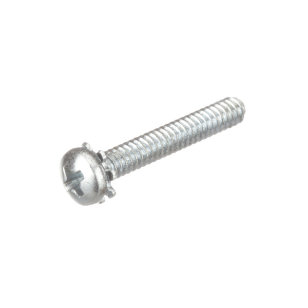 A close-up of a Southbend screw with a metal head.