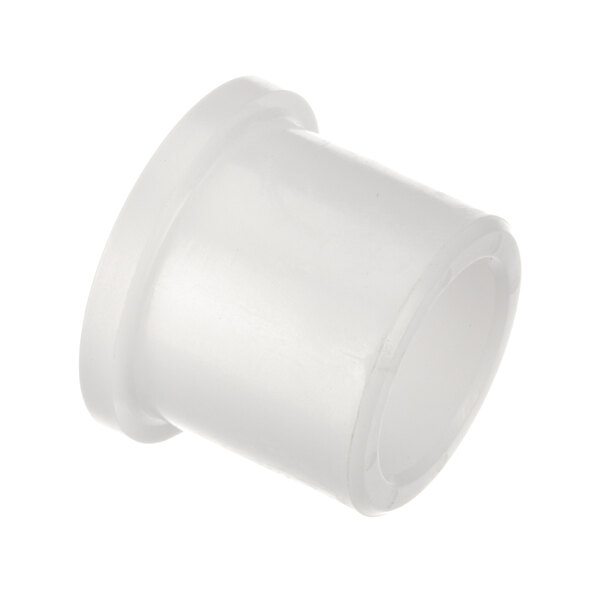 A white plastic pipe fitting with a hole in it.