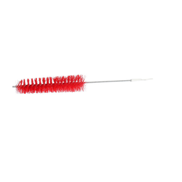 A red brush with a white handle.