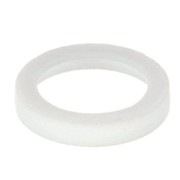 A white rubber ring on a white background.