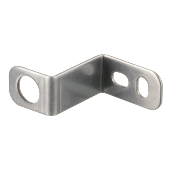 A metal bracket with two holes on the side.