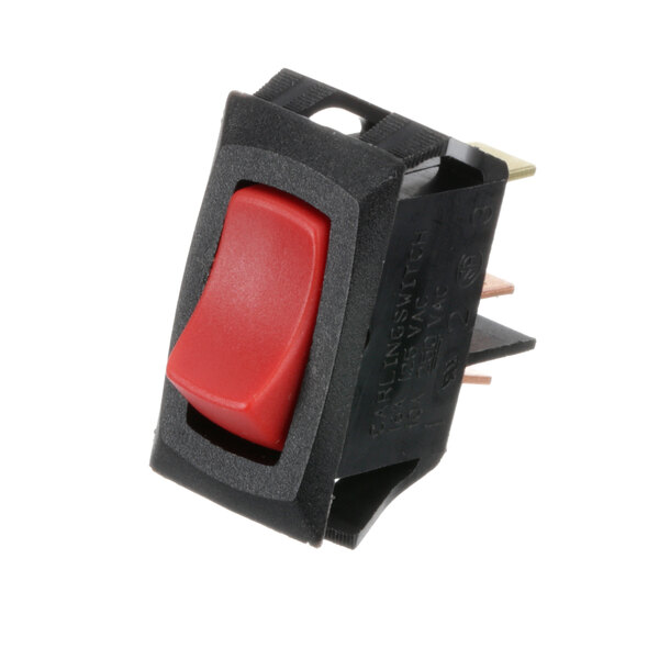 A red and black Duke toggle switch.