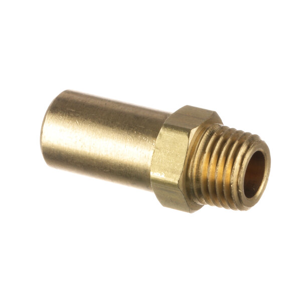 A brass threaded male connector for a Blodgett convection oven.