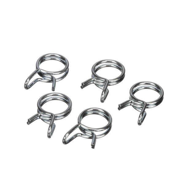 A pack of five stainless steel Rational hose clamps.