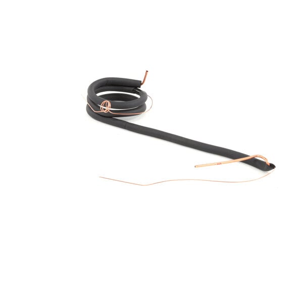A black cap tube with a copper wire.