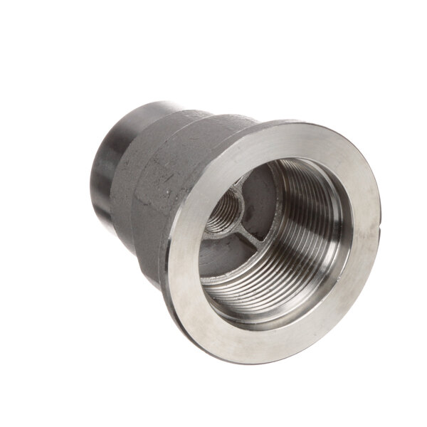A stainless steel Champion lower washarm hub with a threaded end.