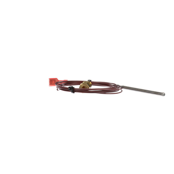A red wire with a small metal connector.