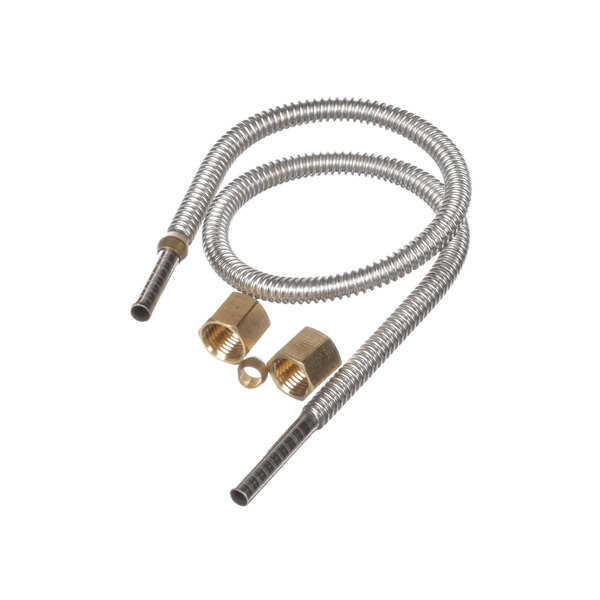 Stainless steel Imperial Range tubing with brass fittings.