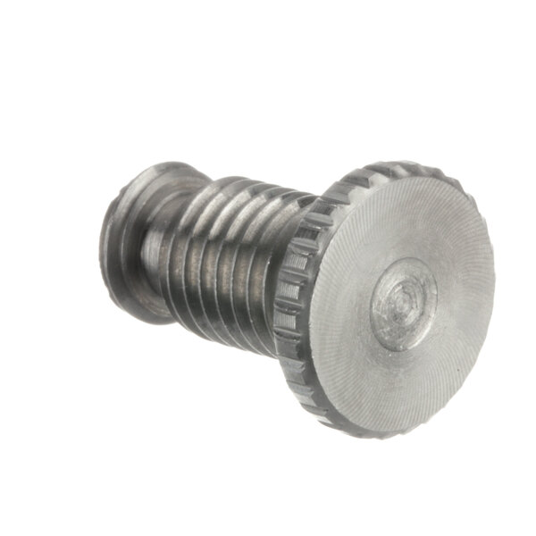 A close-up of a Taylor screw with a metal nut on the end.