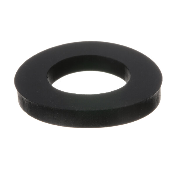 A black rubber washer with a white center.