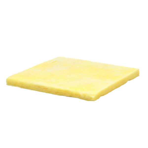A yellow square of insulation board on a white background.