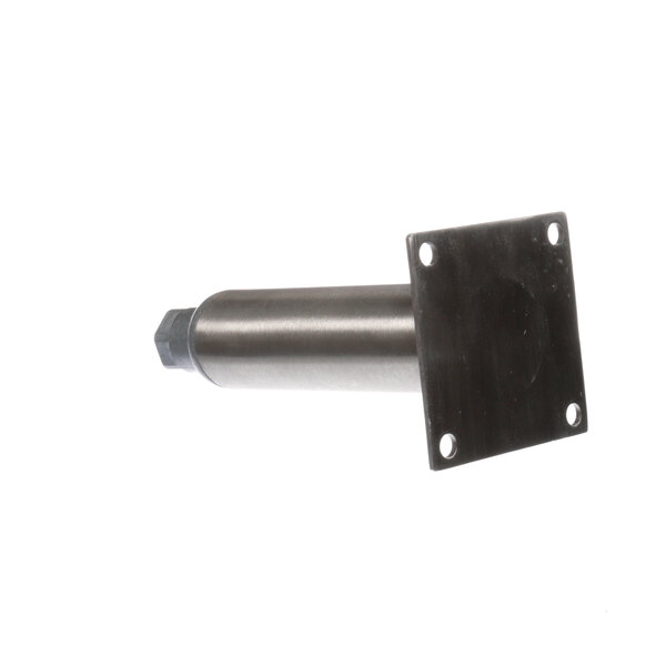 A Pitco metal leg with a black square on the end.