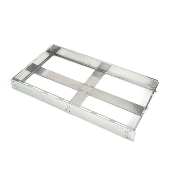 A metal frame with four metal bars on it.