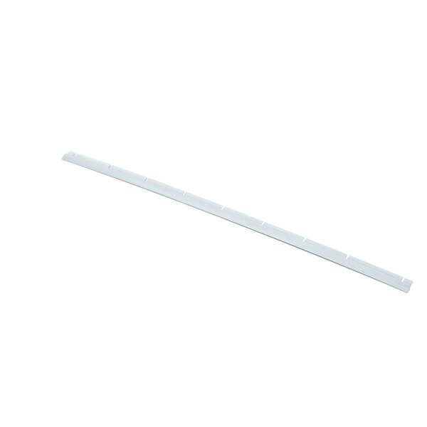 A long white plastic strip with a white background.