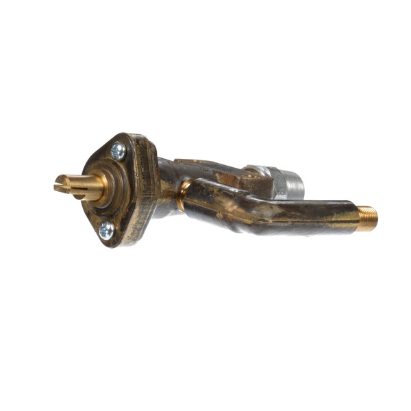 An Imperial Open-Burner Valve with a brass and gold metal handle.