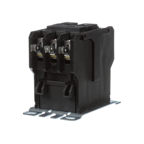 A black Hubbell contactor with metal switches.