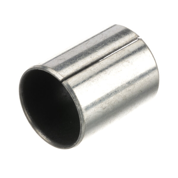 A stainless steel Hobart bushing, a metal cylinder with two ends and a small hole.