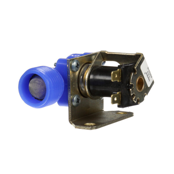 A Grindmaster-Cecilware water inlet valve with blue and black components.