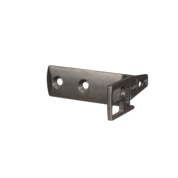 A black metal Rational door mount support with holes on the side.