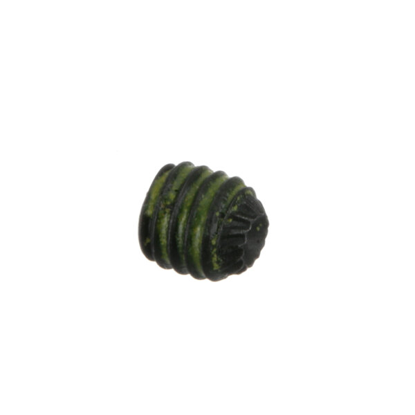 A close up of a green and black Gold Medal set screw.
