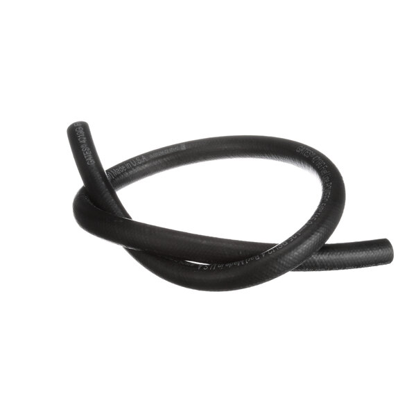 A black flexible rubber hose with a black rubber tube.