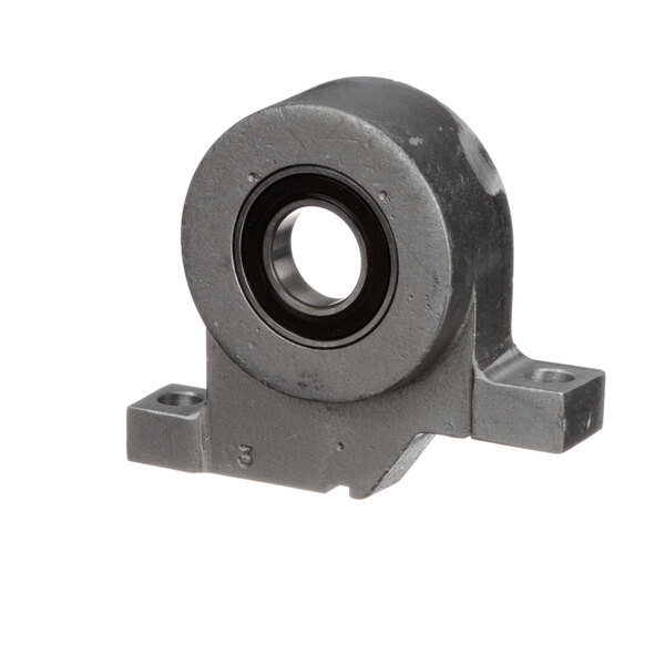 A metal lower hub retainer with a round center hole.