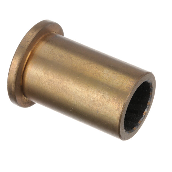 A close-up of a brass cylinder.