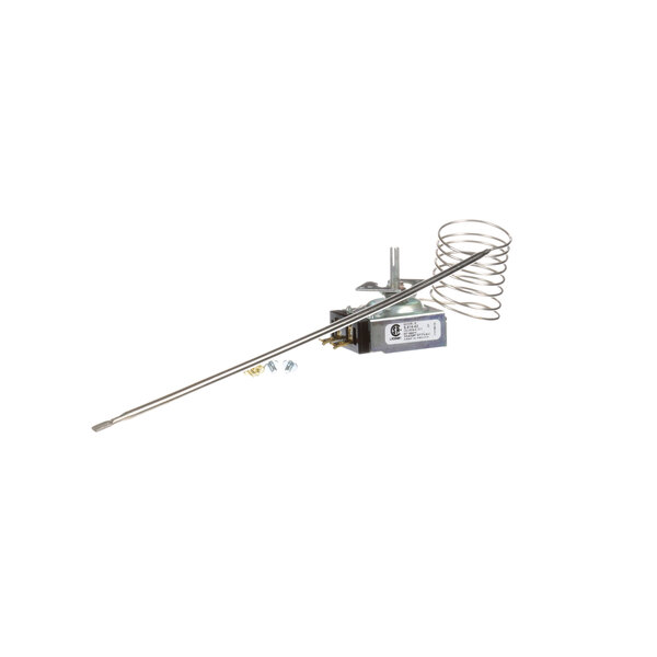 A US Range oven thermostat with a long metal rod and a spring.
