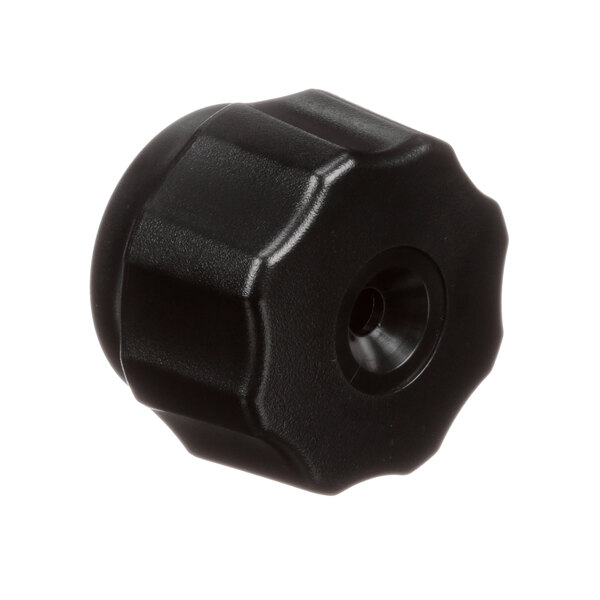 A black plastic Globe table adjustment knob with a hole.