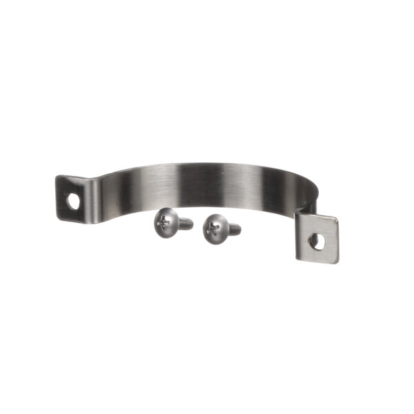 A pair of stainless steel brackets with screws for a Randell RP GRD230 knob guard.