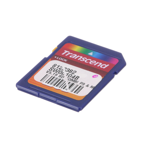A blue Convotherm SD card with a barcode on it.