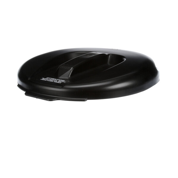 A black plastic Vitamix ice bin lid with a handle.