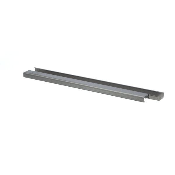 A stainless steel slide with a long handle.