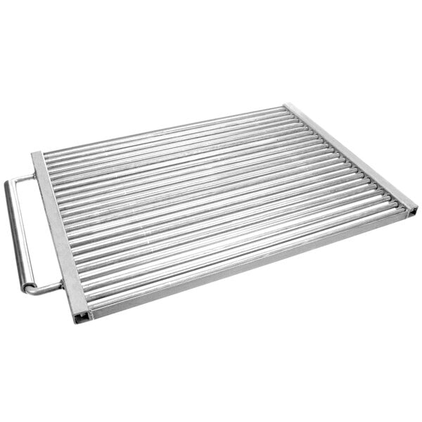 A stainless steel Magikitch'N top grid with handles.