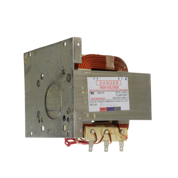 An Amana transformer with red and white wires.