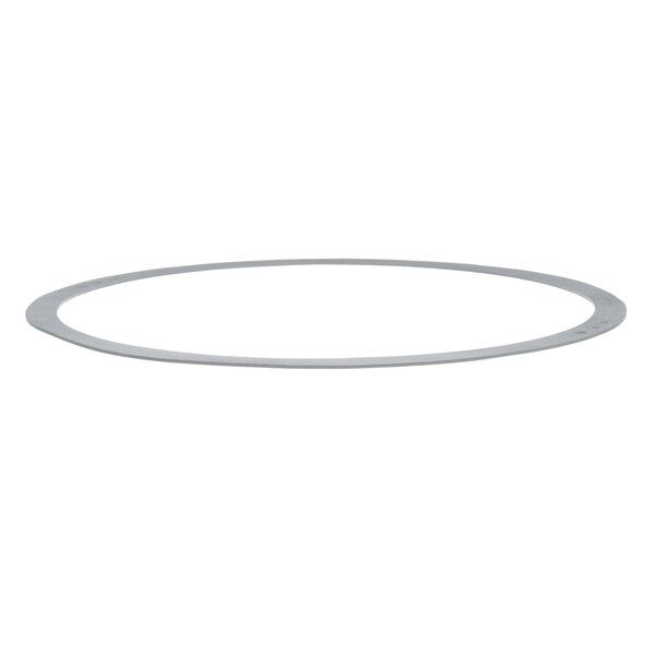 A circular metal ring on a white background.