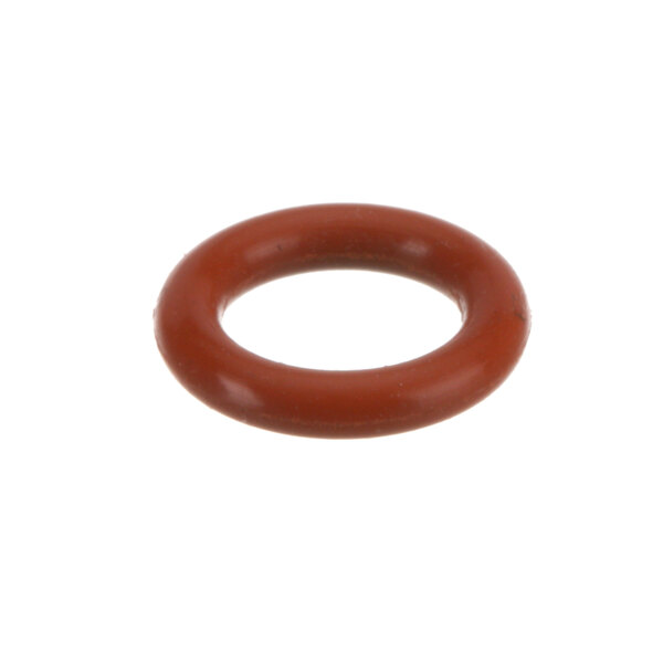 An orange rubber O-ring with a white circle and black border.