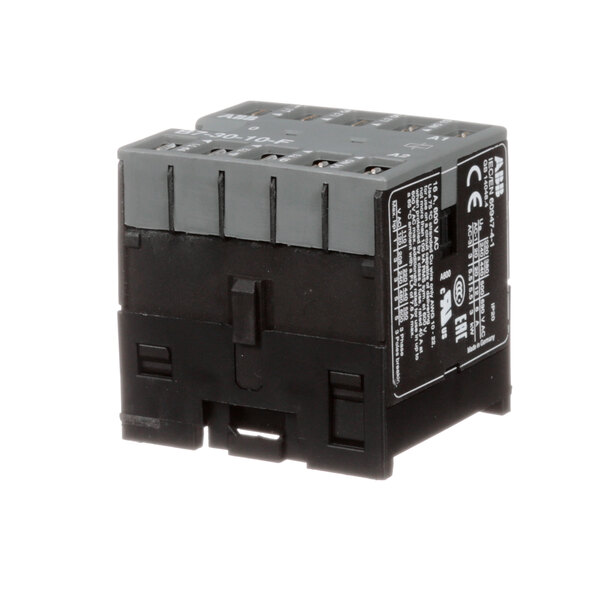 A Fagor Commercial 230 V. 50-60 Hz contactor with black and grey components.